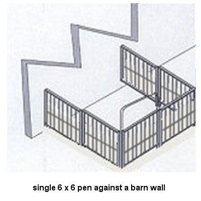 goat pen 6 x 6 against a flat wall